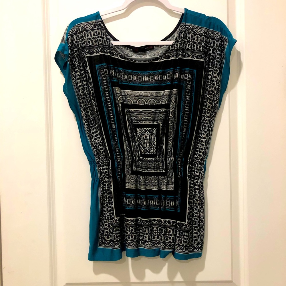 HeartSoul Turquoise Black and White Blouse